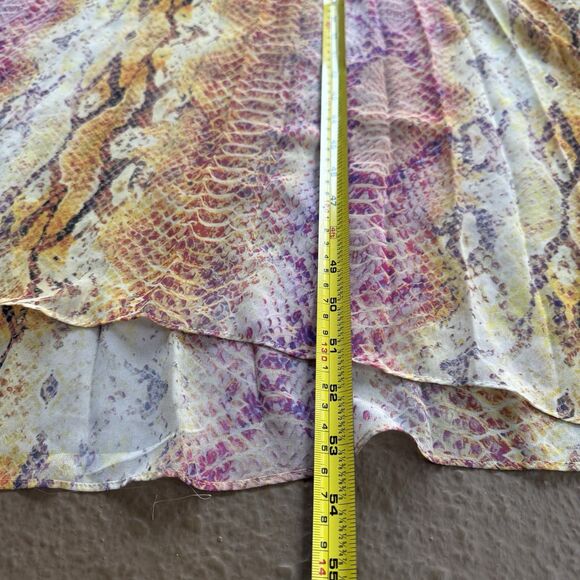 MARCIANO Kaftan Maxi Dress Size M L Orange Yellow Snake Print Boho Summer Beach - Picture 9 of 12